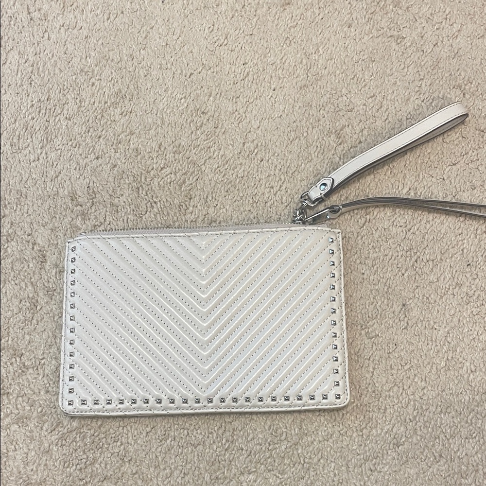 Rebecca Minkoff White Chevron Studded Wristlet